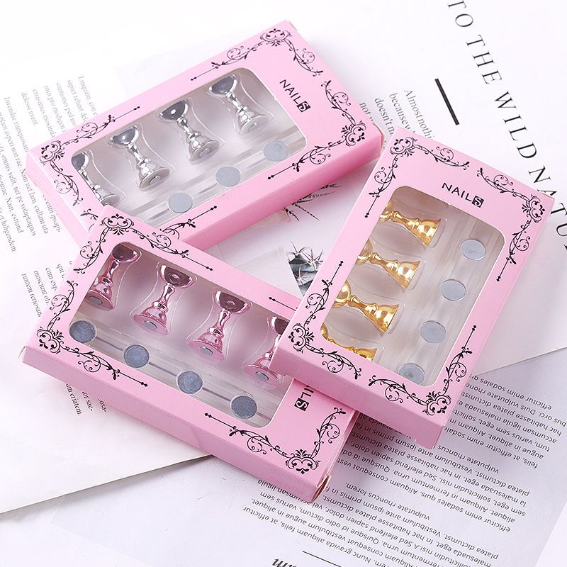 5pcs / Set Stand Holder /Dudukan kutek kuku palsu gel UV magnetic untuk latihan nail art nailart