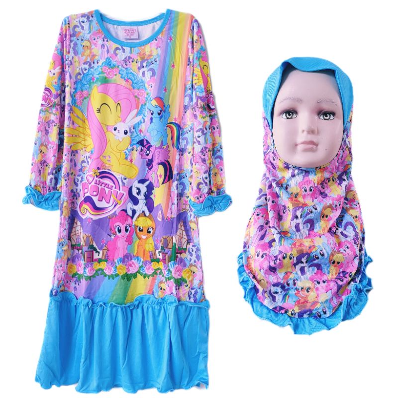 Gamis Anak 4 5 6 7 8 9 10 Tahun Anak Cewek Perempuan princess Gamis Karakter kudaponi barbie princes viral terbaru kekinian Fatonahshop