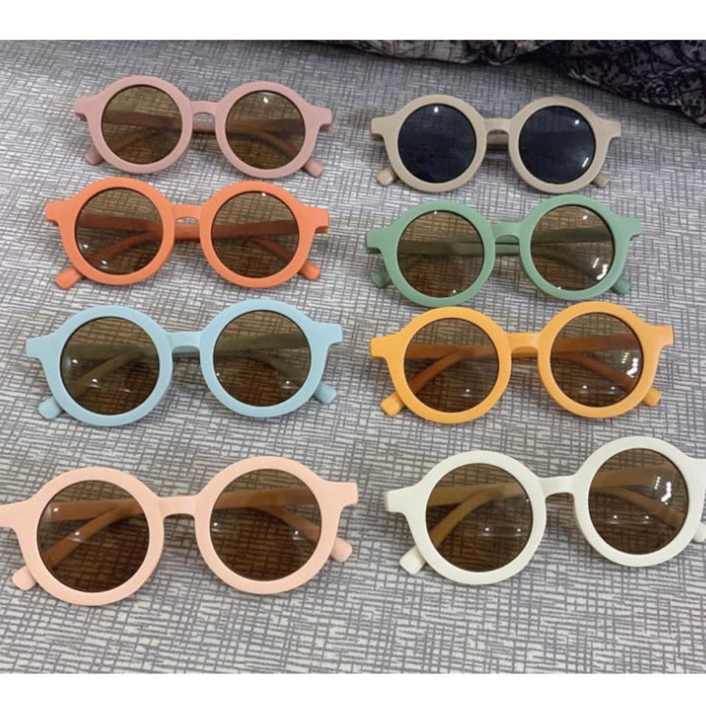 Kacamata Anak Bentuk Bulat / Kacamata Anak New Trend / Kacamata Fashion Anak Unisex / Sunglasses High Quality Import Kaca mata anak Kaca mata Bayi