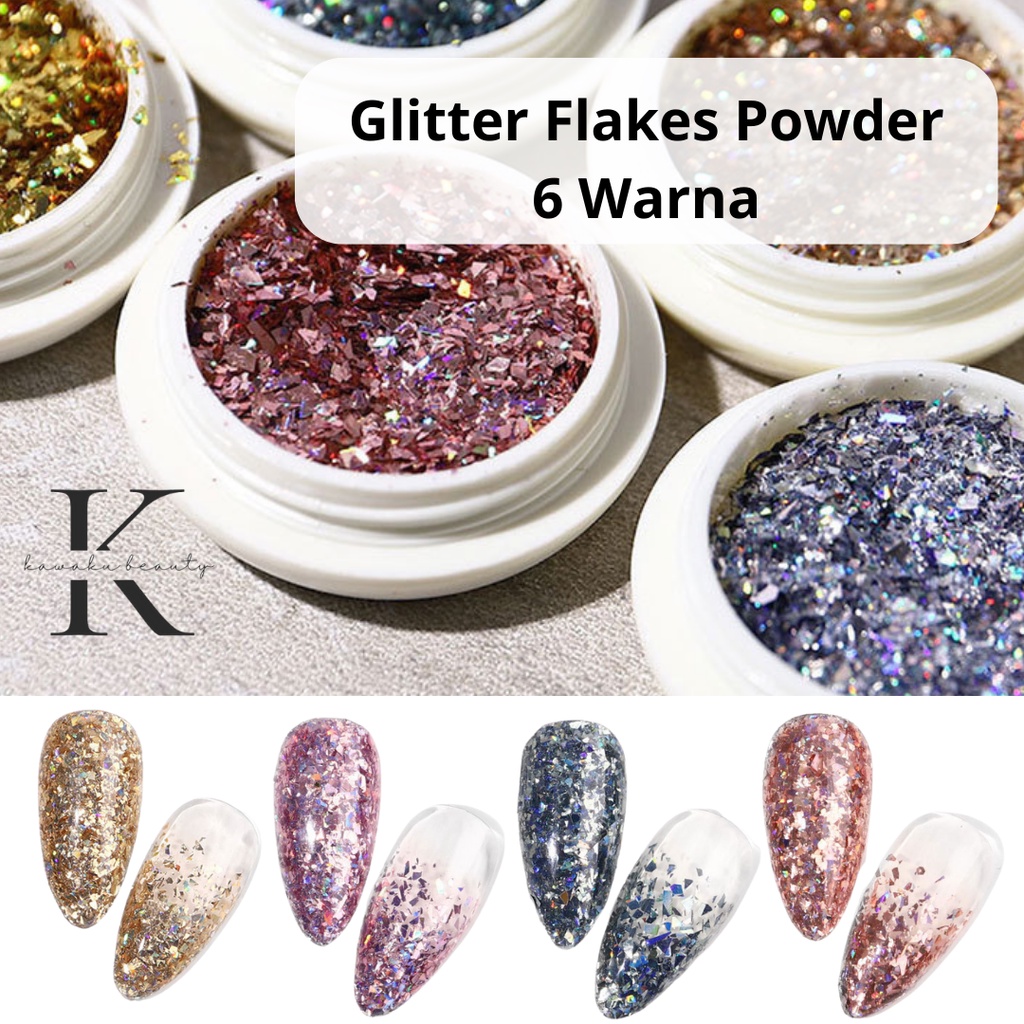 LASER STAR FRAGMENT GLITTER FLAKES SEQUIN/ Glitter Nail art Hiasan Dekorasi Kutek Kuku