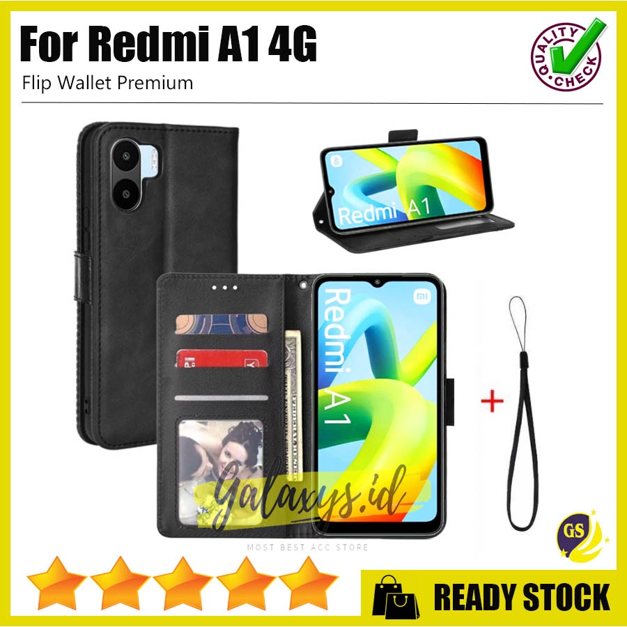 Xiaomi Redmi A1 4G / Redmi 10 5G Case Flip Cover Case Leather Wallet Sarung Buku Case Kulit Casing