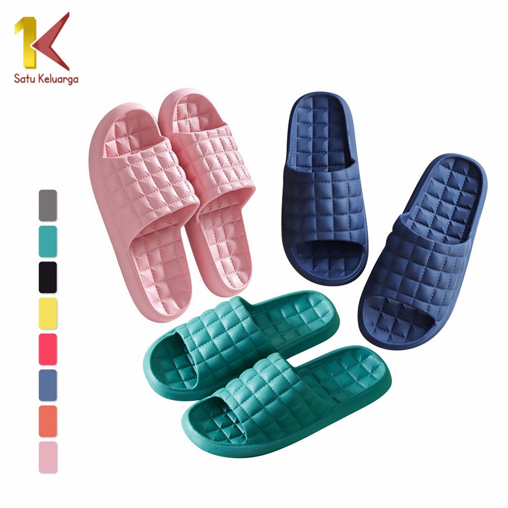 Satu Keluarga Sandal Slop Rumah Kamar Mandi S36 Sendal Selop Polos Karet Empuk Import Busa EVA Tebal