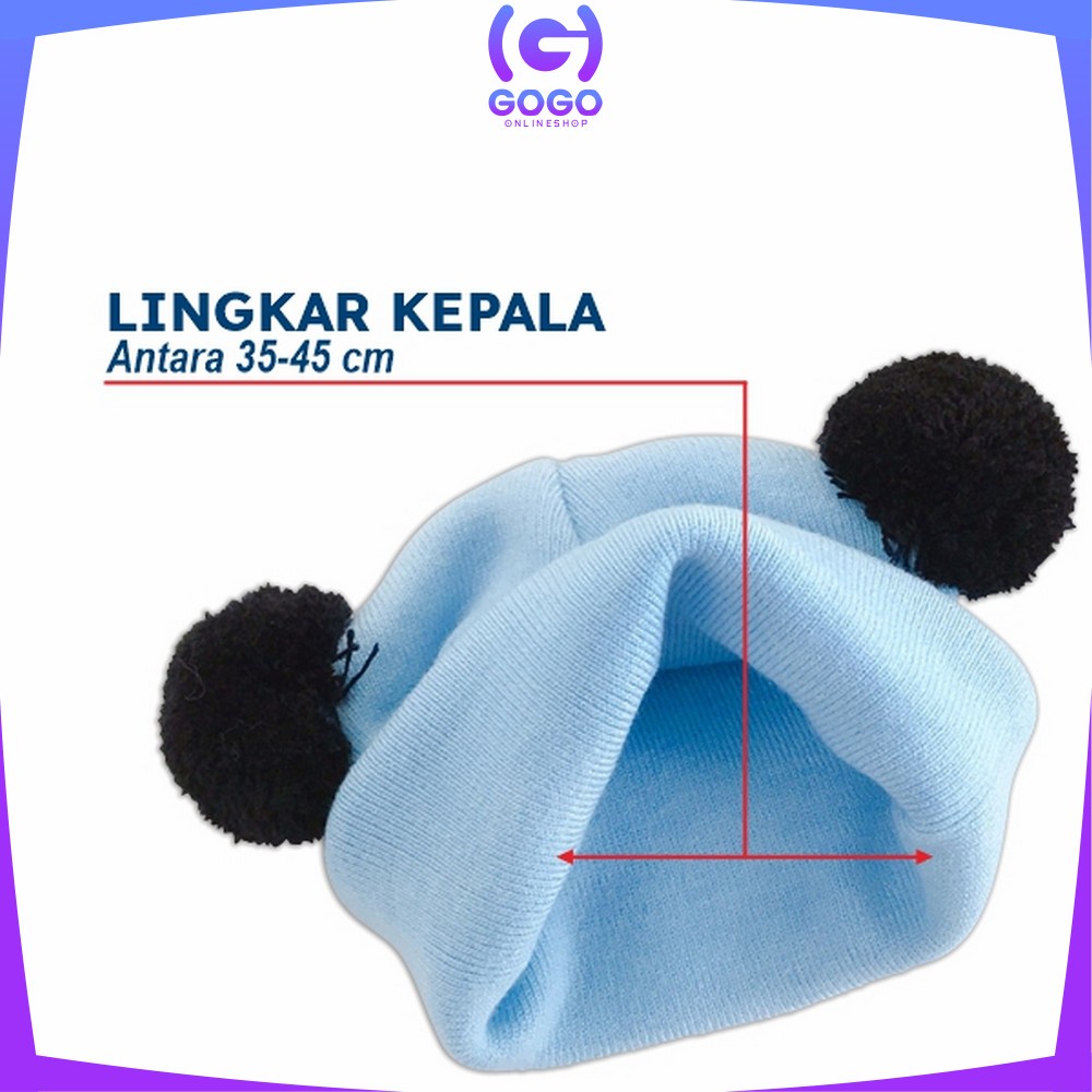 GOGO-P17-25 Topi Kupluk Anak Karakter Kucing | Bear / Topi Rajut Bayi Korea / Topi Anak Laki &amp; Perempu