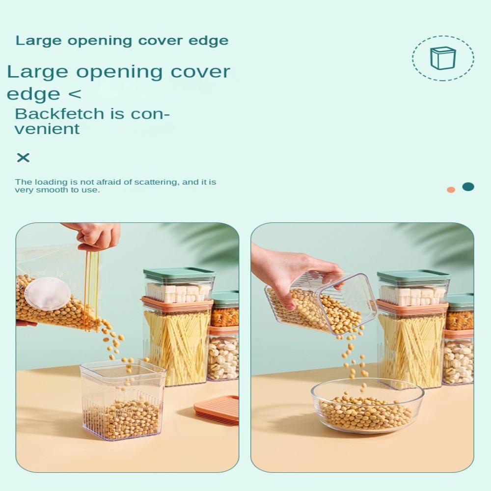 Solighter Sealed Jar Gadget Dapur Rumah Tangga Botol Bumbu Kotak Penyimpanan Makanan Ringan Biji-Bijian Tank Pot Wadah Makanan