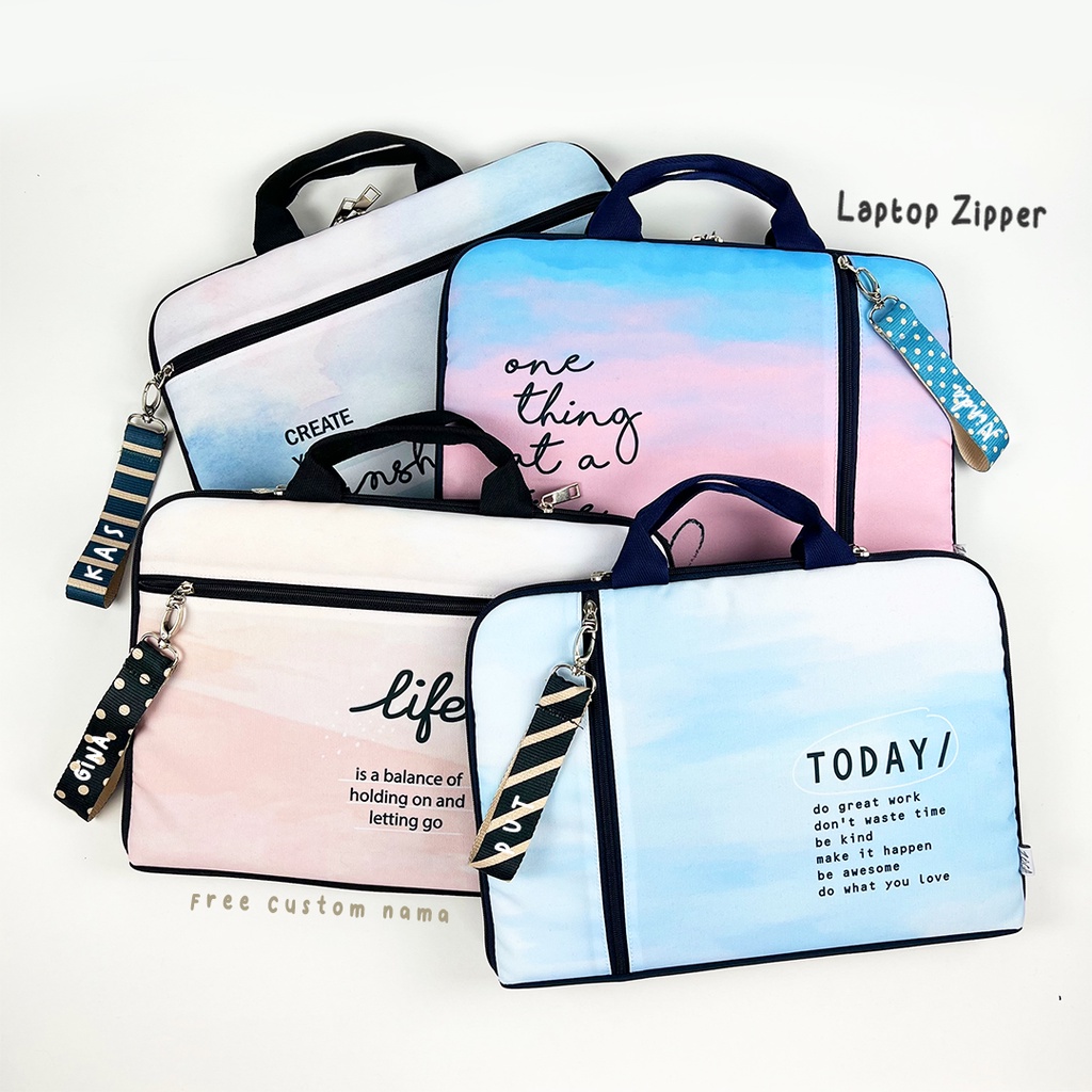 TAS LAPTOP 14” ZIPPER (FREE CUSTOM NAMA)
