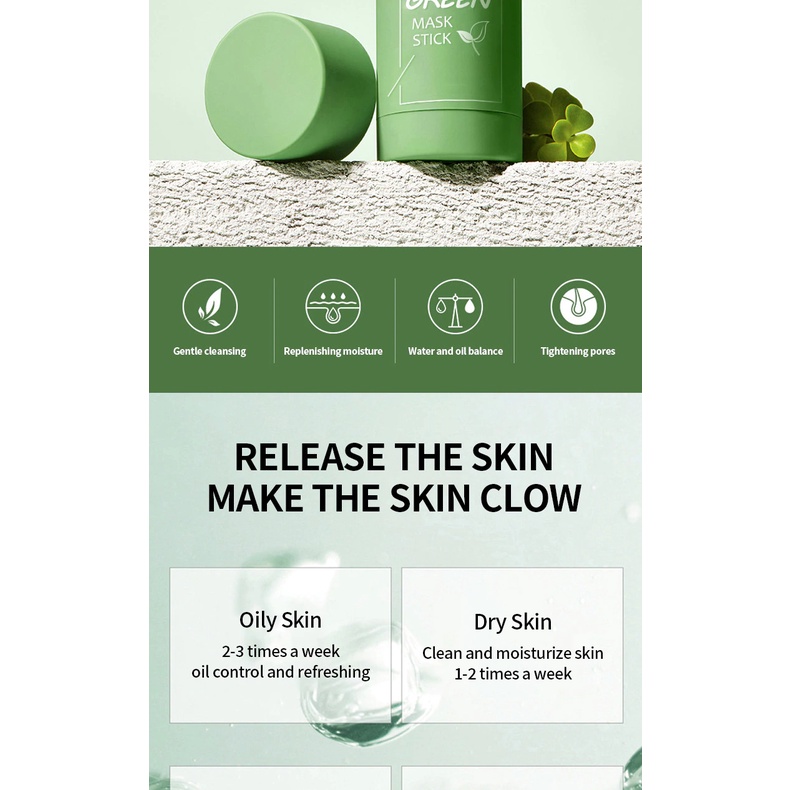 Masker Wajah Meidian Menyerap Minyak Membersihkan Pori-pori dan Menghilangkan Jerawat Masker Greentea Masker Komedo Stick Face Mask