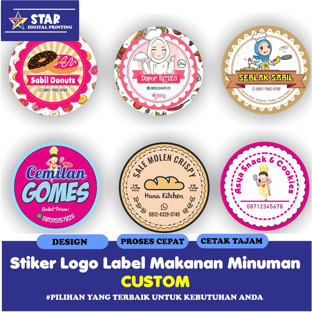 

Cetak Stiker Logo Label Makanan Minuman Bahan Sticker Bontak Murah Custom