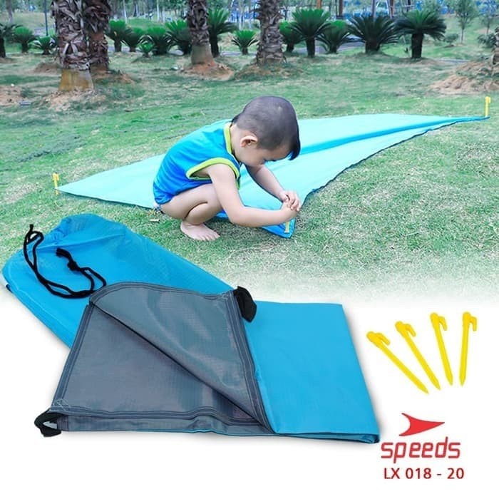 Tikar piknik Lipat Waterproof Portable Karpet Camping picnic 018-20 - Biru