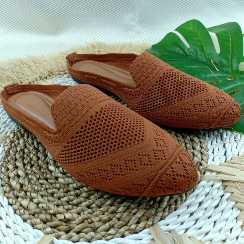 GRAVICI - Sandal Flat Rajut Import Wanita Elegan JA-103