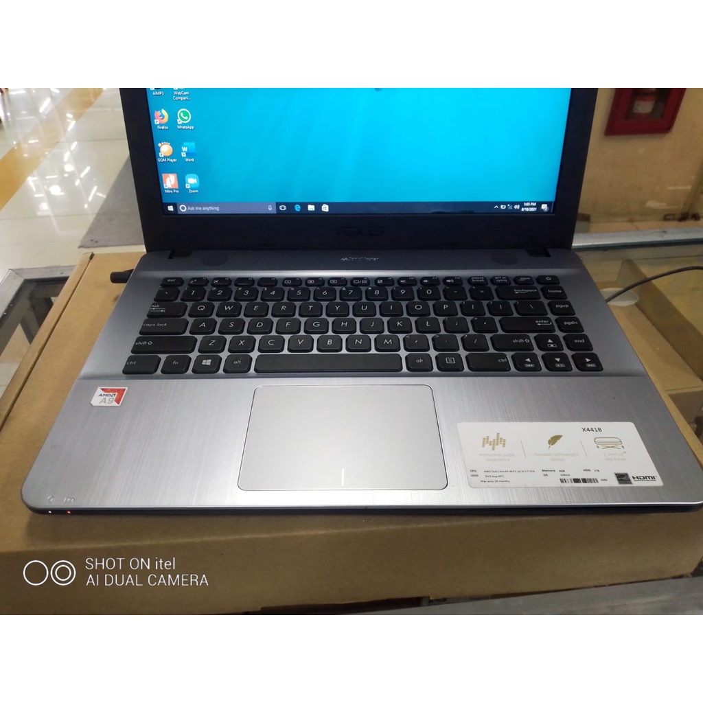 LAPTOP LEPTOP ASUS AMD A9 RAM 4GB HDD 1TB GENERASI BARU WINDOWS10 ZOOM SIAP PAKAI GAMING DESIGN RAM 4GB AMD A9 MULUS