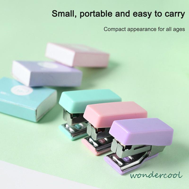 stapler staple cute set Stapler Mini Set Staples Perlengkapan Kantor  Mengikat Logam Kreatif-Won