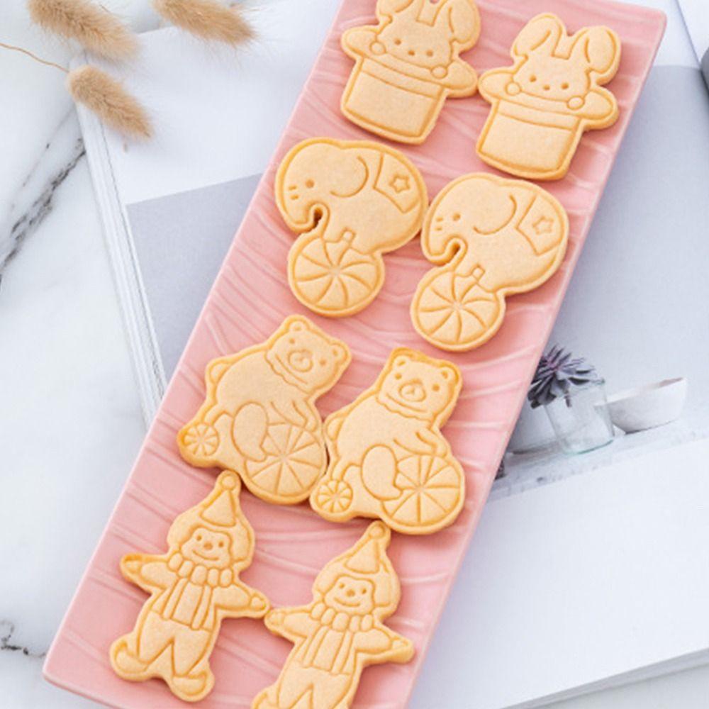 Nanas 6pcs/set Sirkus Hewan Alat Kue Pastry Dekorasi Plunger Plastik Cookie Cutter