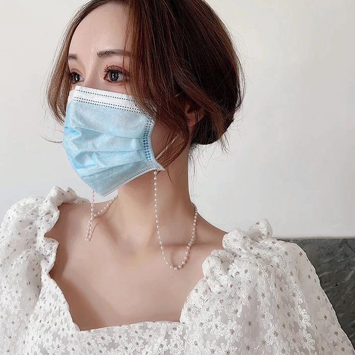 も kalung masker rantai mutiara polos elegan import korea hijab cantik estetik mewah panjang impor ャ