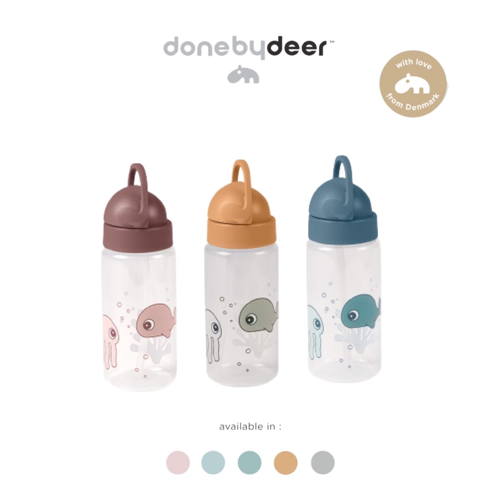 Done by Deer Straw Bottle Sea Friends Botol Minum Anak 350ml