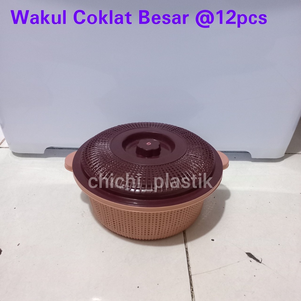 12PCS Wakul coklat + tutup BESAR / bakul nasi / wakul coklat/ wakul nasi plastik