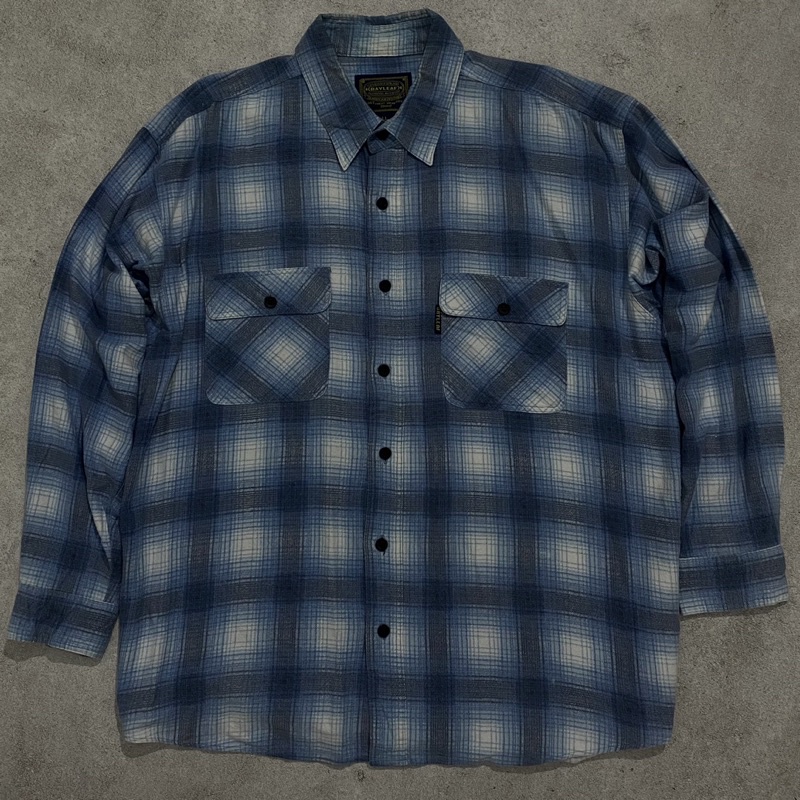 Kemeja Flanel Biru Bayleaf