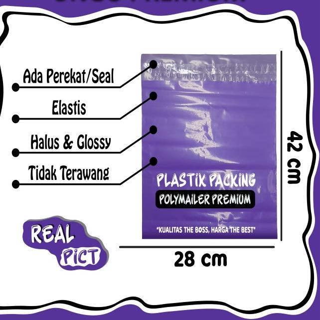 

UNGU LILAC PREM 28x42 ISI ±100 POLYMAILER TEBAL GLOSSY HALUS