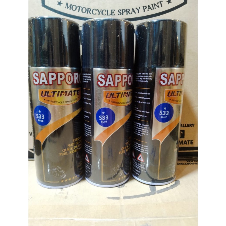 cat spray pilok pilox cat semprot sapporo ultimate S33 blue biru tua  gloss glossy saporo 400ml