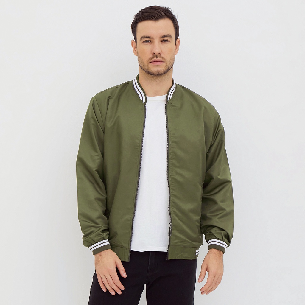 M231 Jaket Pria Bomber Taslan Panjang Army 2078C