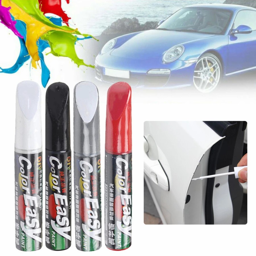 COLOR EASY Paint 12mL Pen Spidol Cat Body Repaint warna Hitam Putih Abu Merah Oles Penghilang Lecet 