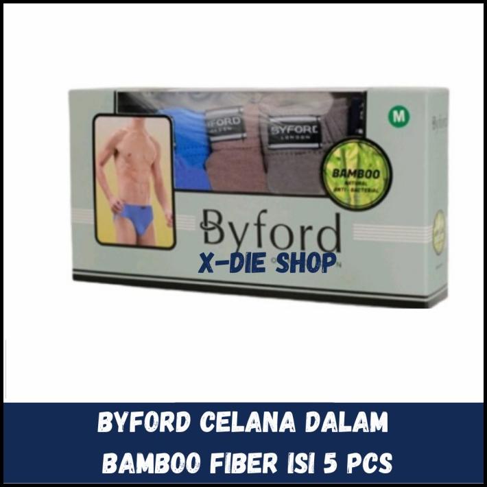 Promo Celana Dalam Pria Byford Brief Isi 5 Pcs Bahan Bamboo Anti Bakteria 01