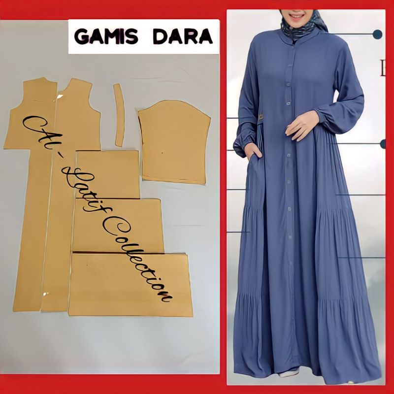 Pola Jiplak / Pola Instan GAMIS DARA