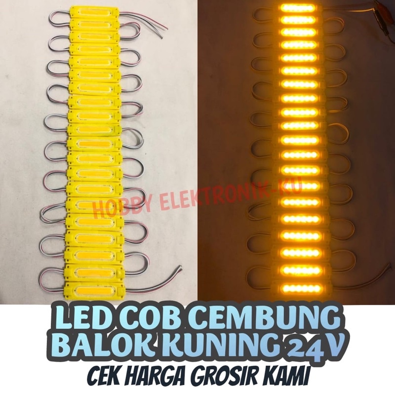 LAMPU LED STRIP MODULE COB 6MATA 24V KUNING