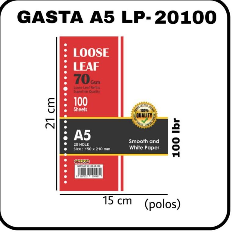 

ㅴ Loose leaf a5 isi 50 Polos / A5-50 Garis / isi binder ✪