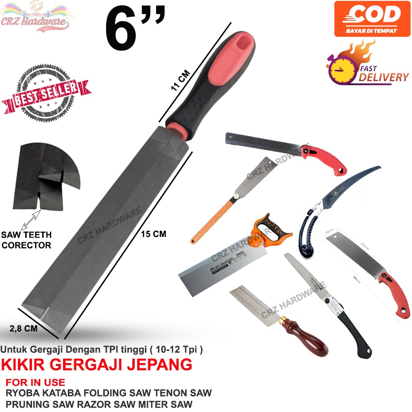 KIKIR GERGAJI JEPANG RYOBA KATABA PRUNING SAW FOLDING SAW TENON SAW 6 INCH