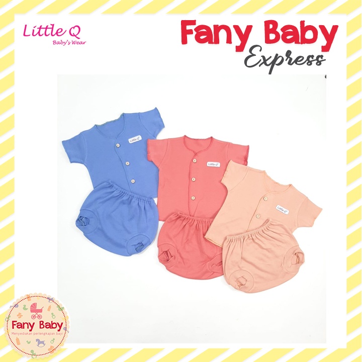 LITTLE QUEEN SETELAN BAJU PENDEK &amp; CELANA POP POLOS GIRL NB / RANDOM