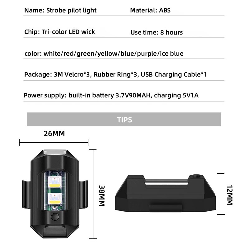 LAMPU LED KEDIP PESAWAT RGB  LED AIRCRAFT PLANE 7 WARNA USB MOBIL MOTOR BANYAK MODE Motor Peringatan Lampu Tahan Air USB