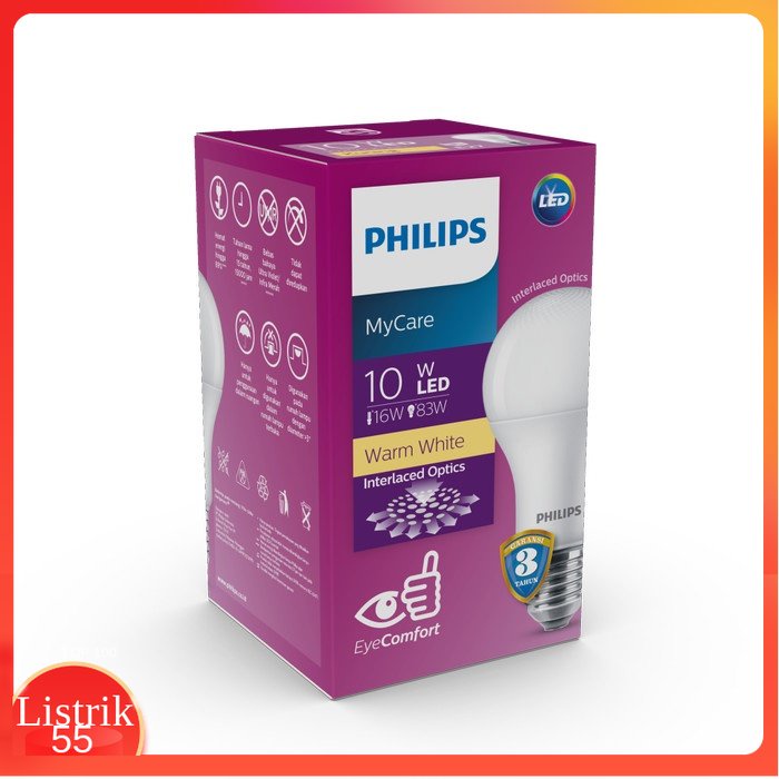 Philips MyCare LEDBulb 10W E27 3000K 230V Kuning