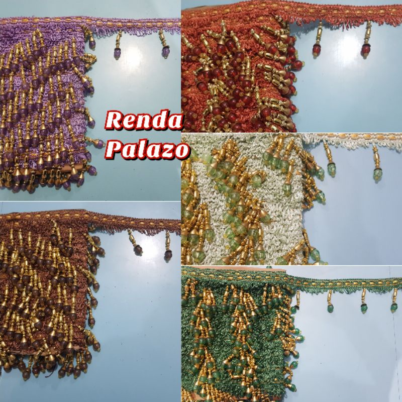 RENDA PALAZO 1 ROLL (1 GULUNG), renda poni gorden, rumbai gorden meteran, aksesoris gorden