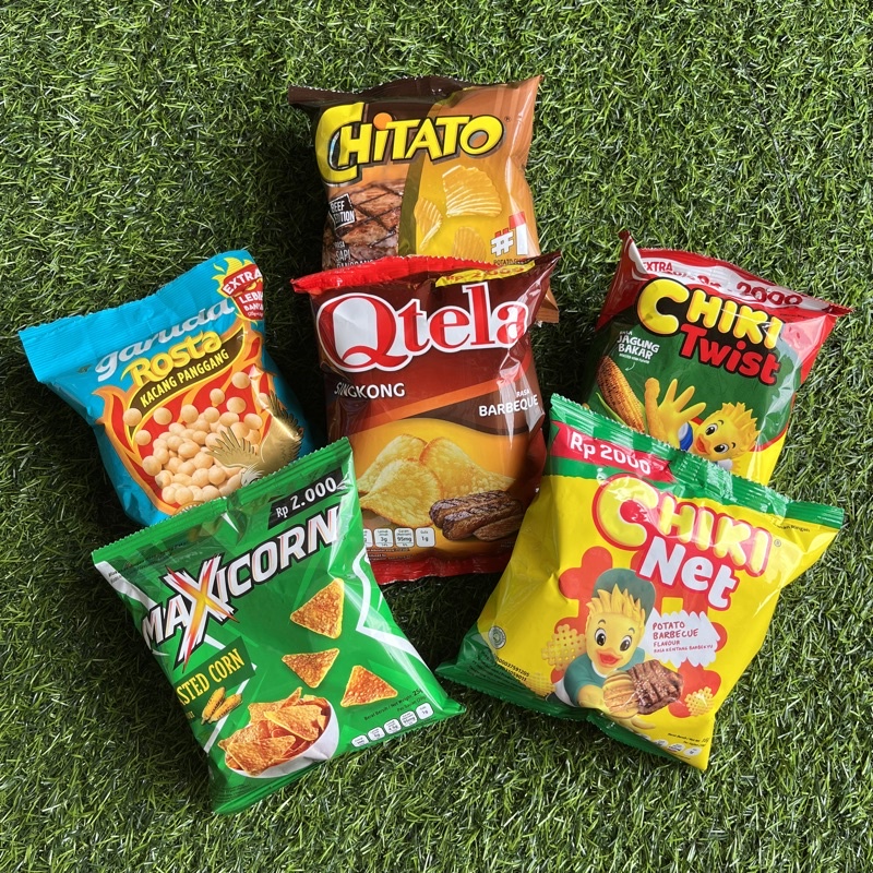 

CHITATO / CHIKI / TIC TIC / LITOS / NABATI SIIP / JET Z / MAXICORN / QTELA / ROSTA - 5pcs BISA MIX