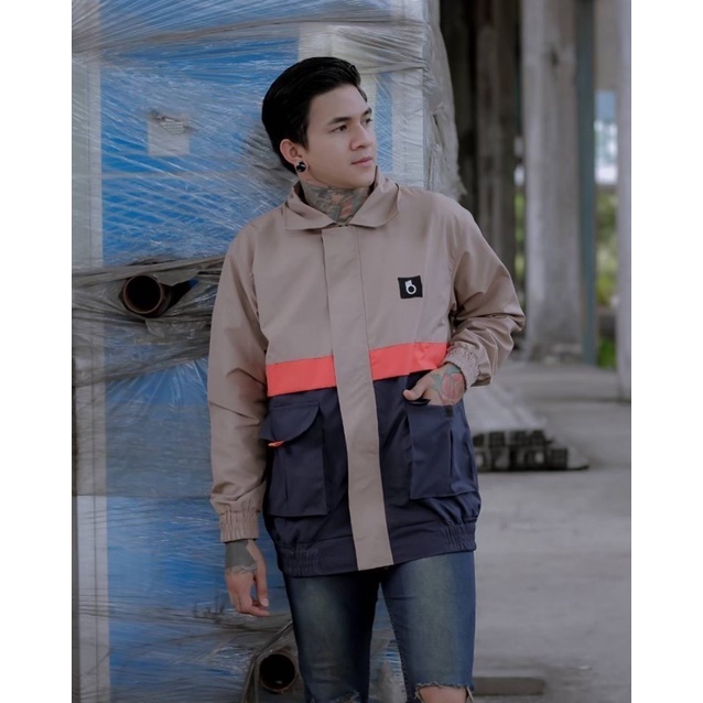 Jaket Parka Taslan The Bojiel Grey Jaket Parasut Jaket Pria Jaket Outdoor