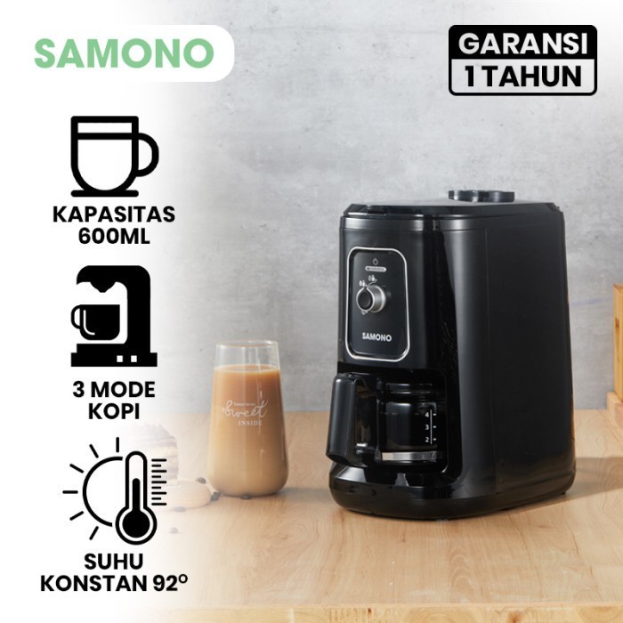 SAMONO Coffee Maker Mesin Kopi Multifungsi SW-CMGB06 Black