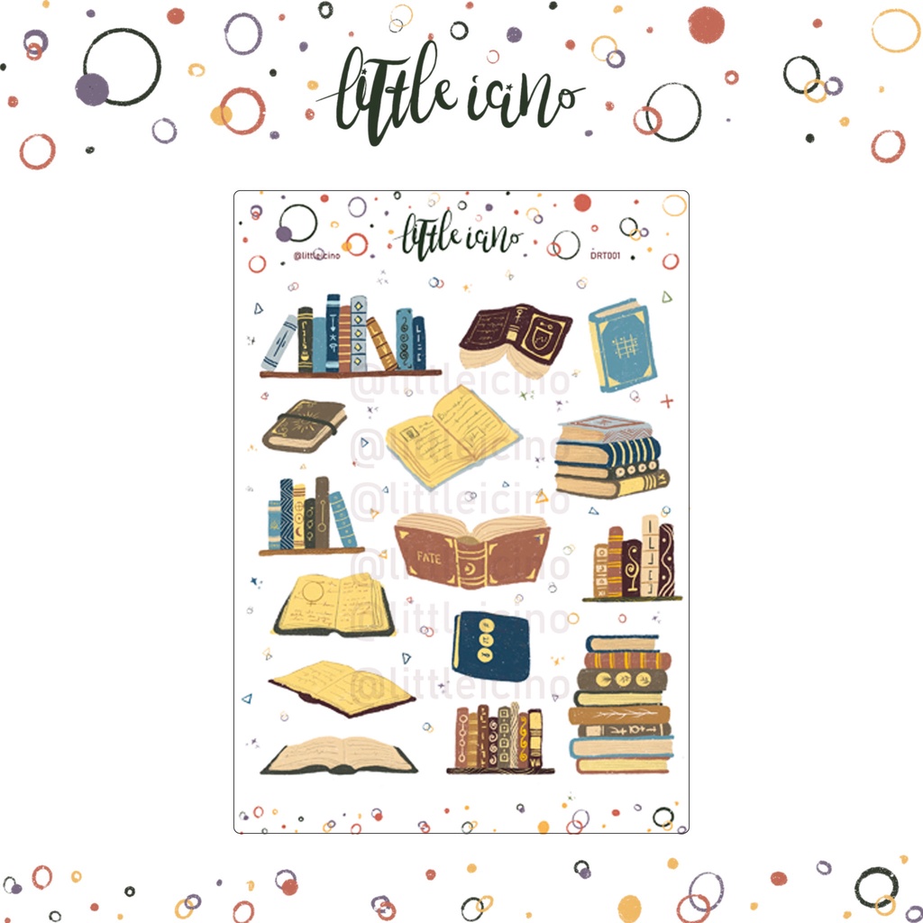 

STICKER JOURNAL AESTHETIC Vintage Books untuk planner, journal dan bullet journal | DRT001 | littleicino