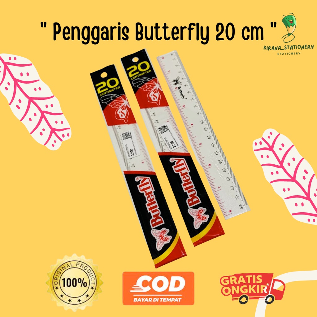 

PENGGARIS GARISAN BUTTERFLY PANJANG 15 CM 20 CM & 30 CM