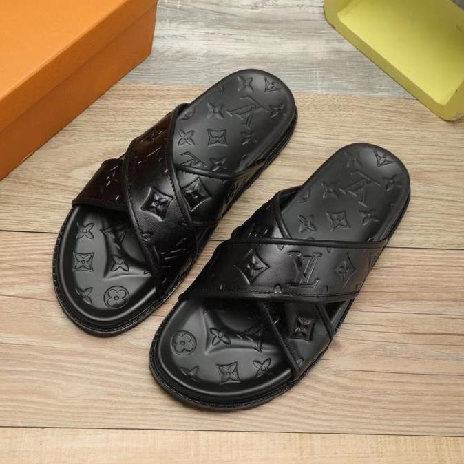 SANDAL PRIA IMPORT MIRROR 1:1 ORIGINAL SLIDE SANDAL BRANDED KULIT R 29