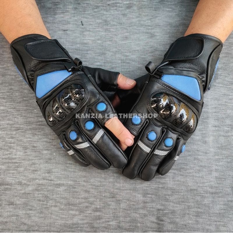 Sarung Tangan Kulit Sepeda Motor Premium qq