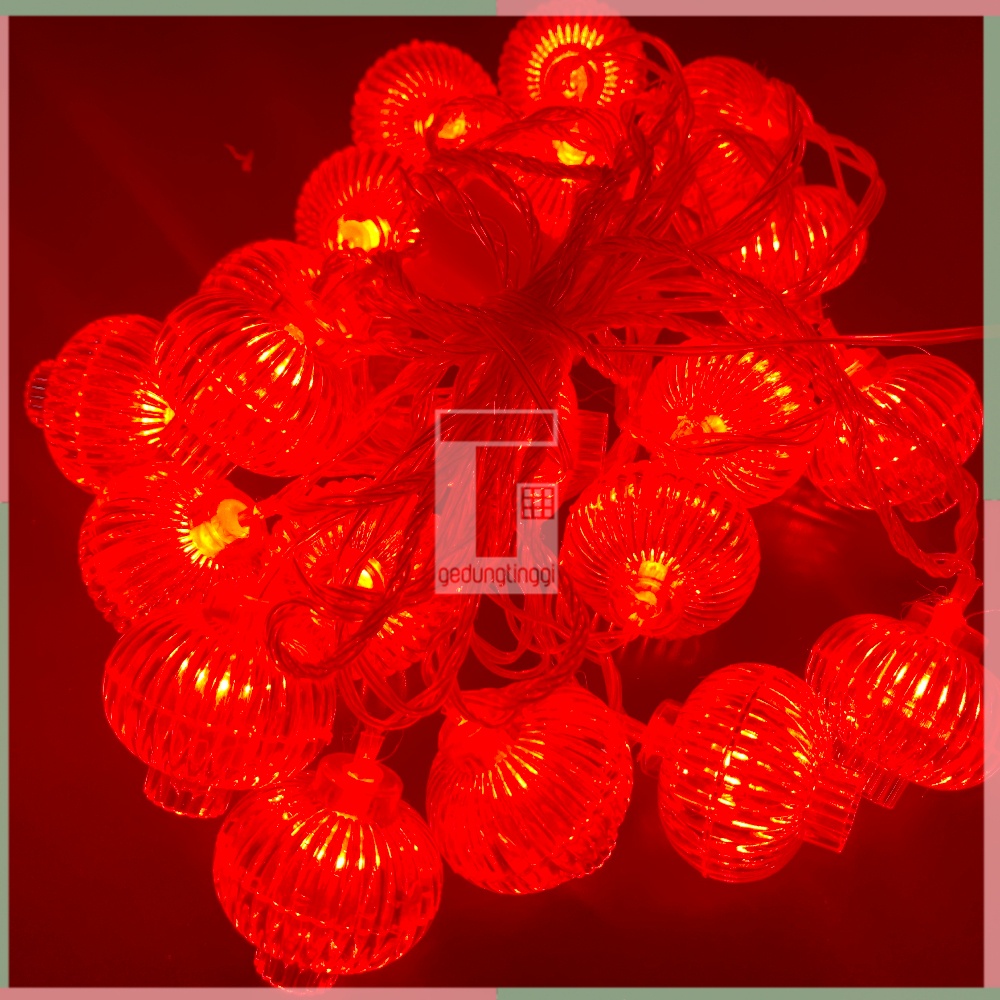 Lampu Hias Lampion Gantung Led Hiasan Imlek Merah Kelap Kelip Kedap Kedip Kerlap Kerlip Dekorasi Indoor Outdoor Ukuran Size Kecil Tenaga Power Listrik Import Murah