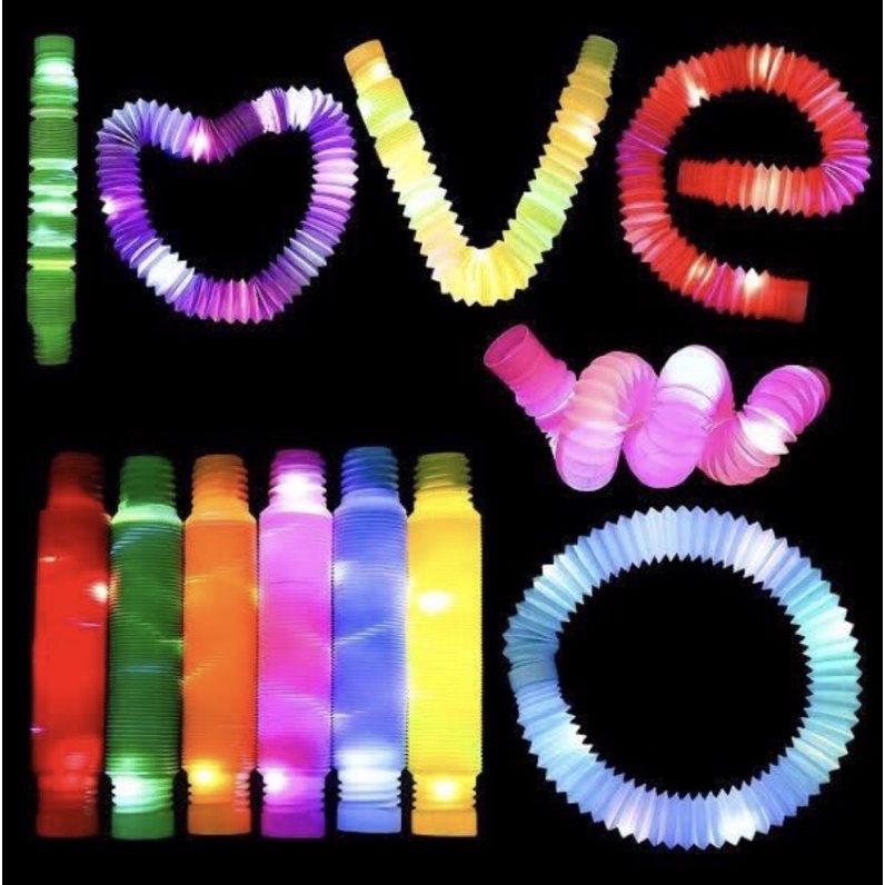 Mainan Viral CEV Light Up Pop Tubes Pop Pipes Mainan Lampu Stick Pipa Selang Fidget Toy