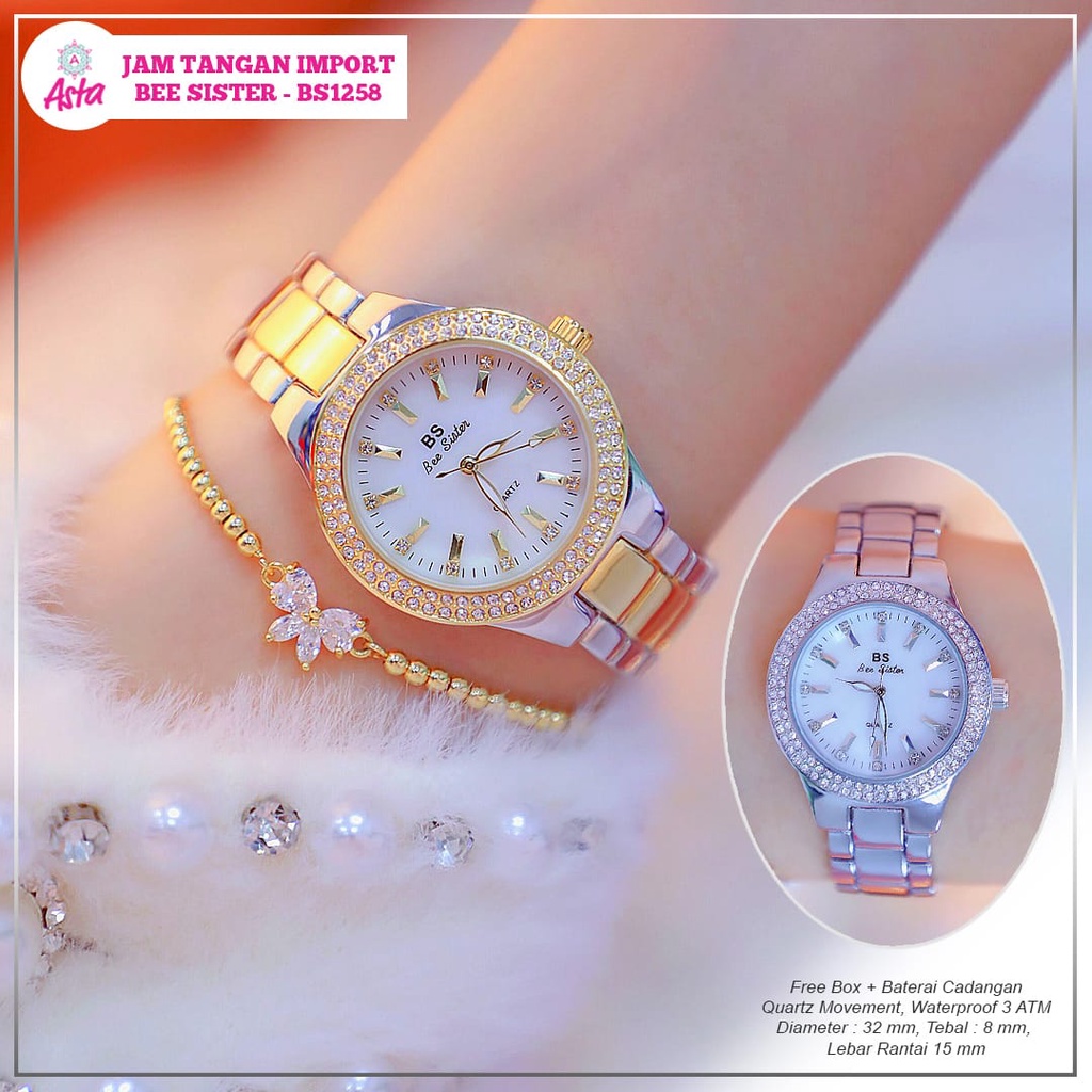 [FREE GIFT] NEW JAM TANGAN WANITA IMPORT BEE SISTER - BS1258 BY ASTA BEST SELLER