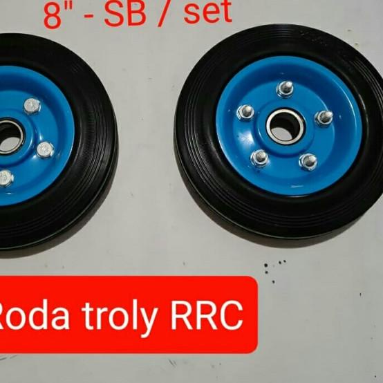 roda troli 8" inch ban karet Roda karet troli 8" inch