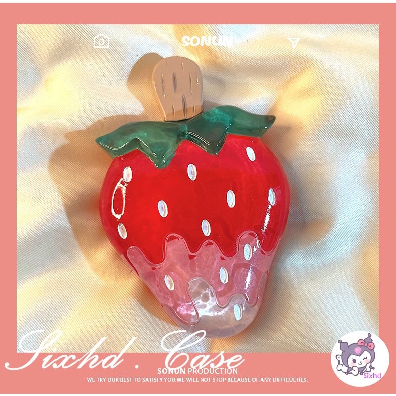 Ring Holder Handphone Universal Motif Kartun Buah Jeruk / Strawberry / Peach 3D