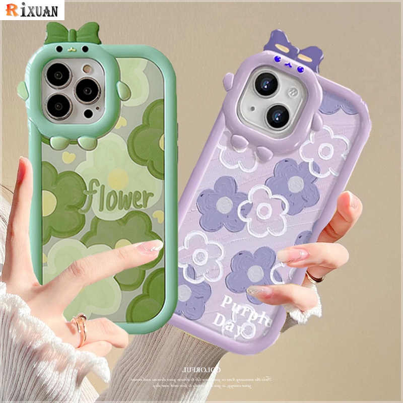 Soft Case Motif Bunga 3D Untuk iPhone 14 11 12 13 Pro MAX 7 8 Plus 6s Plus XR 14 Plus XS MAX SE