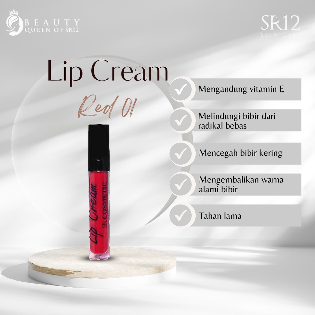 Lip Cream Red Anti Luntur Tahan Lama Lip Krim Waterproof Pelembab Bibir Alami Lipcream Long Lasting Ringan Dipakai Tidak Bikin Kering Lipstik Krim Cream Lip Pewarna Bibir Lip Balm Lip Tint Lip Cream Glossy