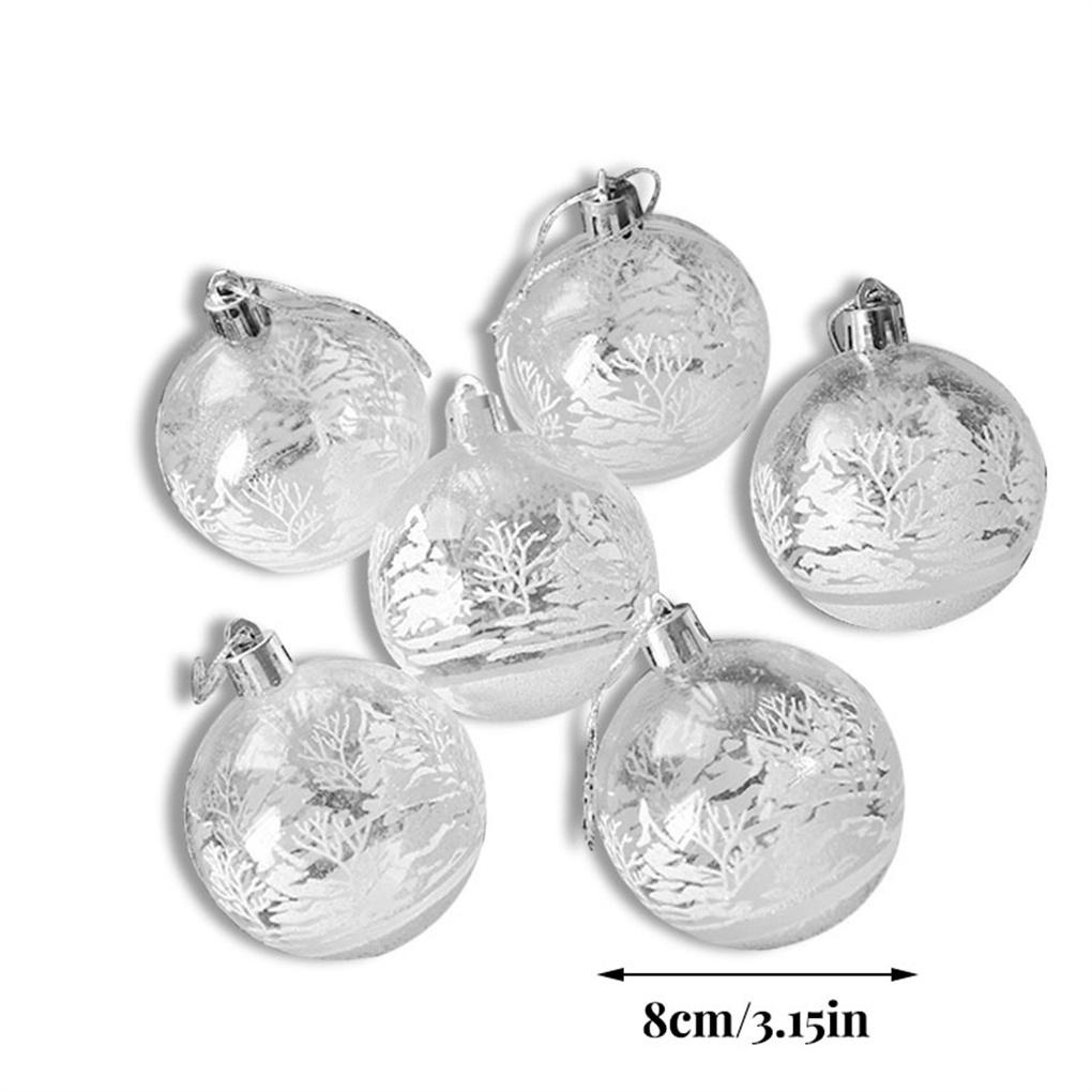 6pcs Ornamen Bola Gantung Pohon Natal Portable Reusable Untuk Dekorasi Rumah