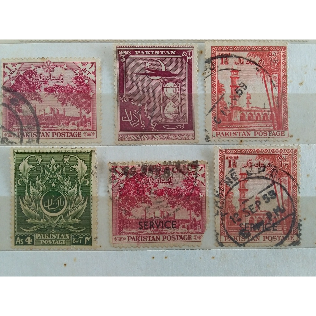 

prangko pakistan 6 lembar used lama