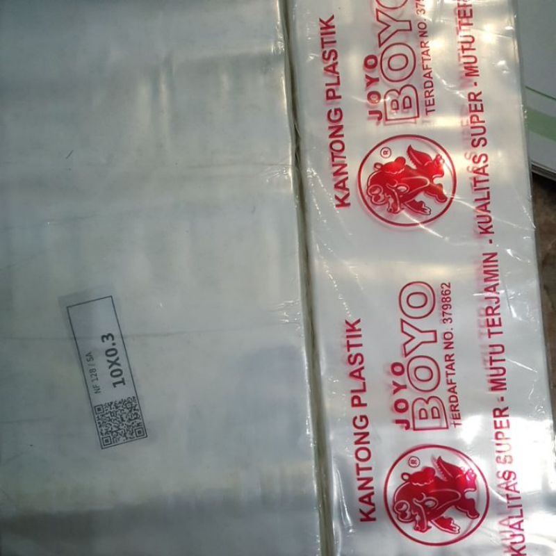 plastik rol PP 10x0.3 lebar 10cm tebal 0.3, pjg 100m